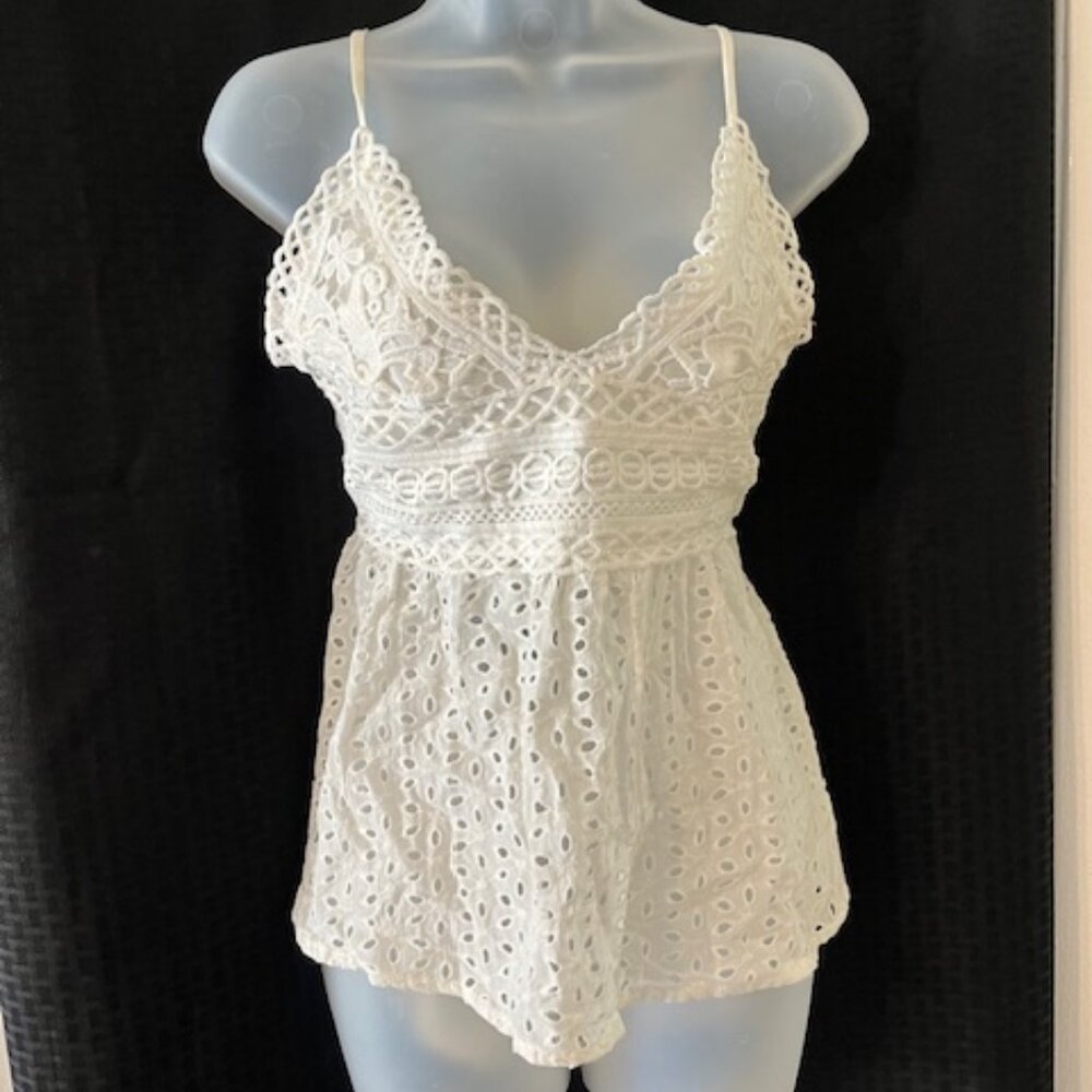 Sexy White Eyelet Top